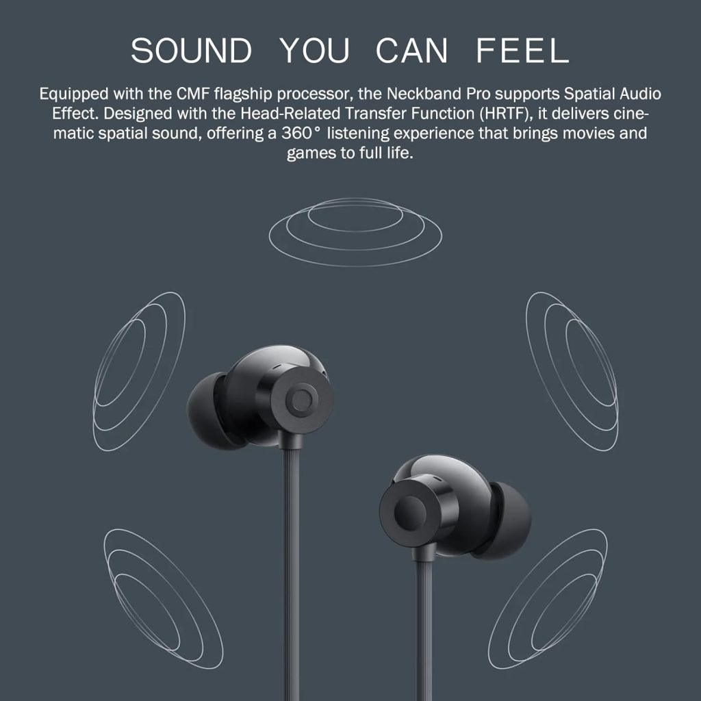 Buy CMF BY NOTHING Neckband Pro 50dB Hybrid ANC Earbuds Dark Grey from CMF BD at a low price in Bangladesh